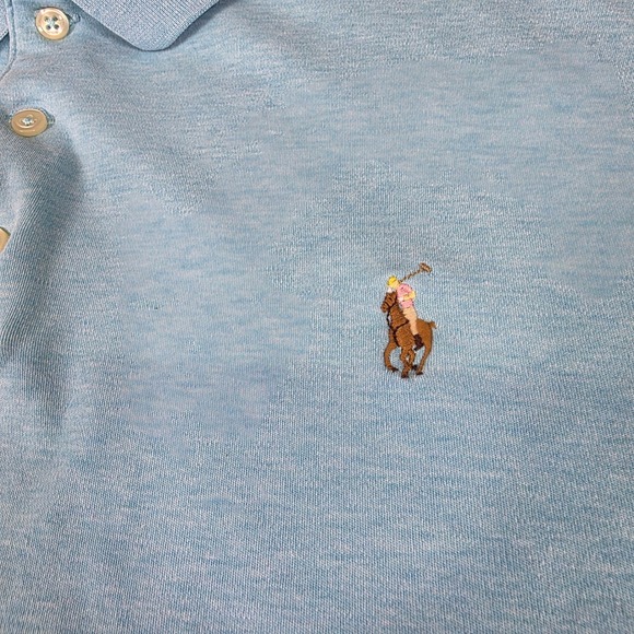 Polo Ralph Lauren Classic Fit Polo Shirt Men's XXL Light Blue Heather Casual - Picture 7 of 11